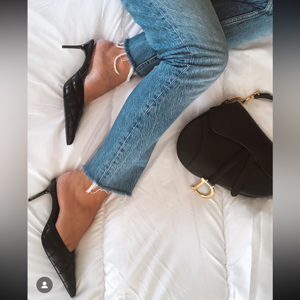 ZARA Pointy Toe Black Stiletto Mules Size 40/10 NWT